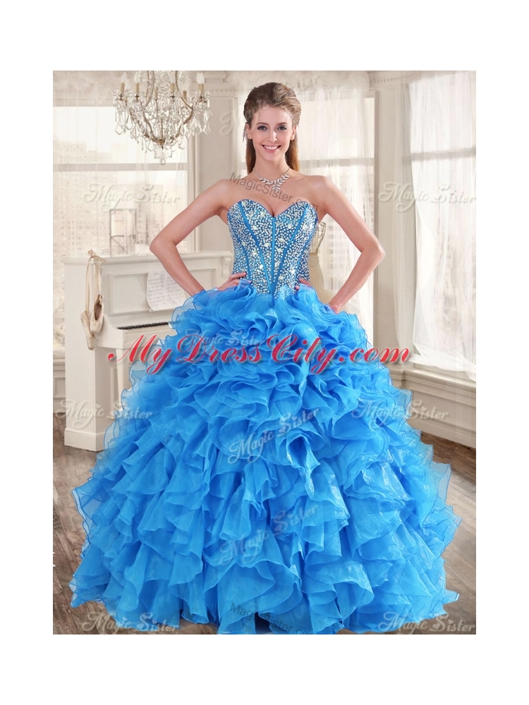 Customized Ball Gown Beaded Sweet 16 Gown and Sequined Short  Dama Dresses Ruffled Mini Quinceanera Dress