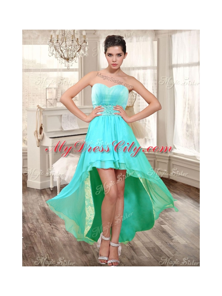 Perfect Applique and Ruffled Quinceanera Dress and High Low Beaded Dama Dresses