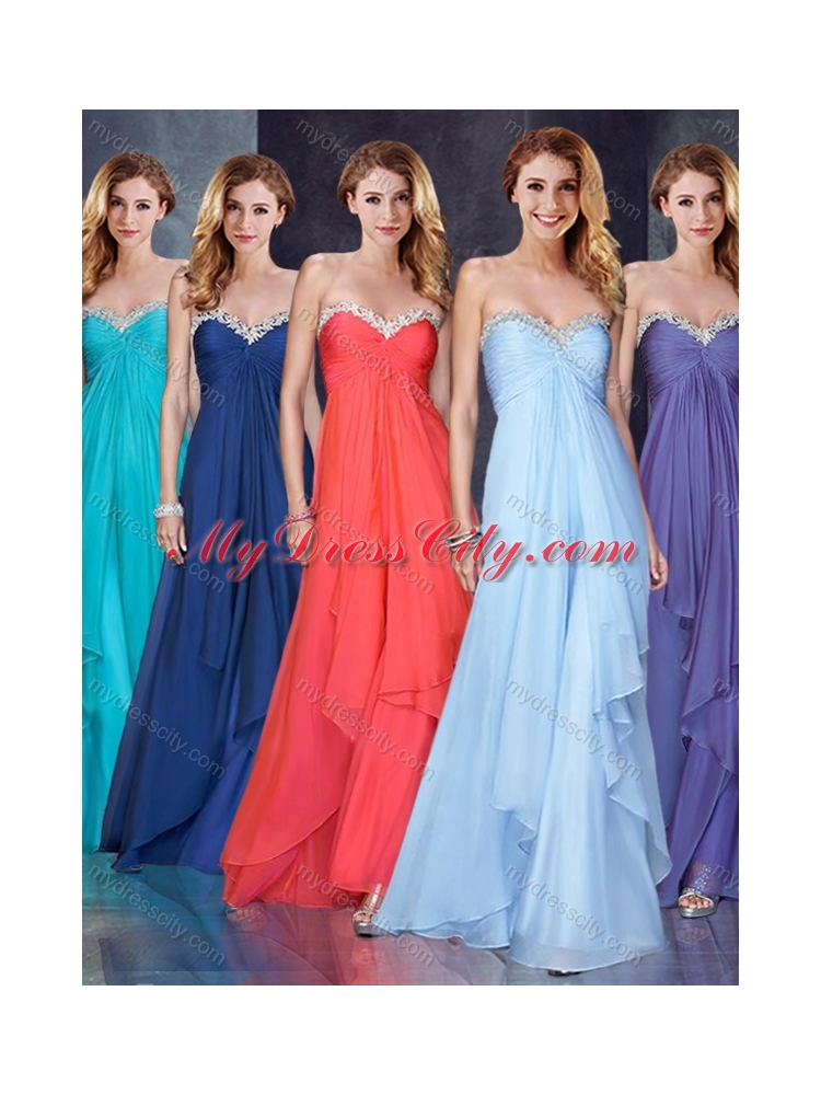 2016 Custom Fit Empire Applique and Ruched Junior Bridesmaid Dresses in Light Blue