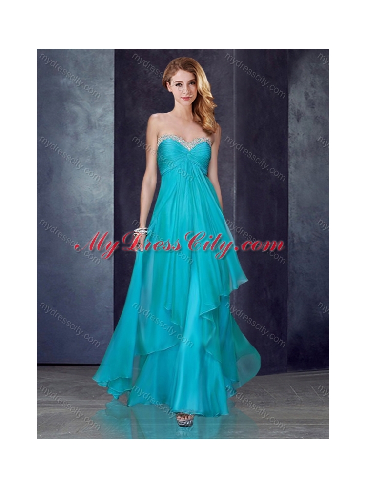 2016 Custom Fit Empire Applique and Ruched Junior Bridesmaid Dresses in Light Blue