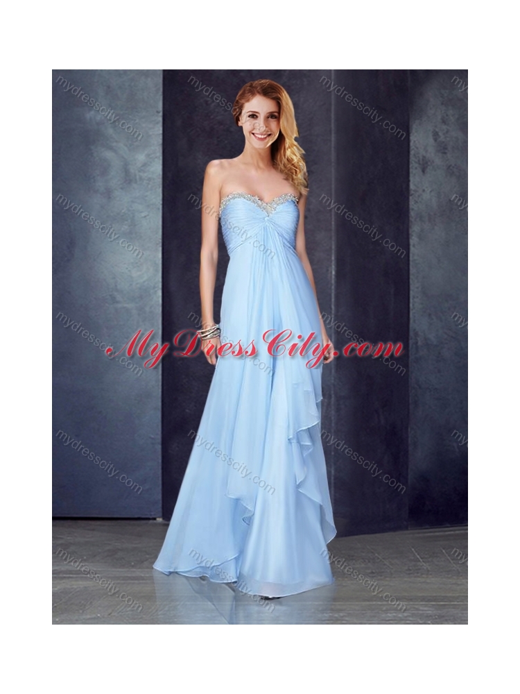 2016 Custom Fit Empire Applique and Ruched Junior Bridesmaid Dresses in Light Blue