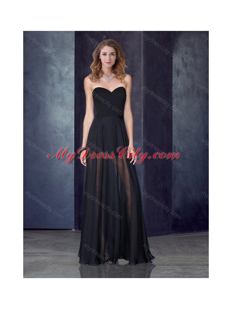 2016 Short Inside Long Outside Black New Bridesmaid Dresses with Belt