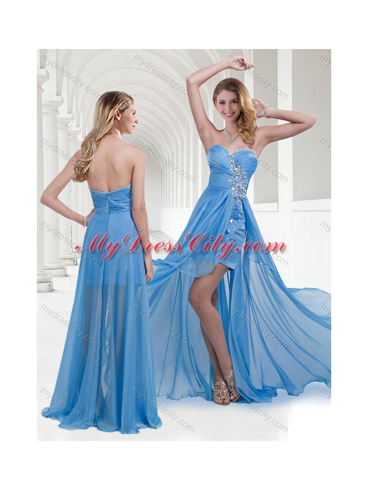 Lovely Zipper Up Baby Blue Long New Bridesmaid Dresses with Beading