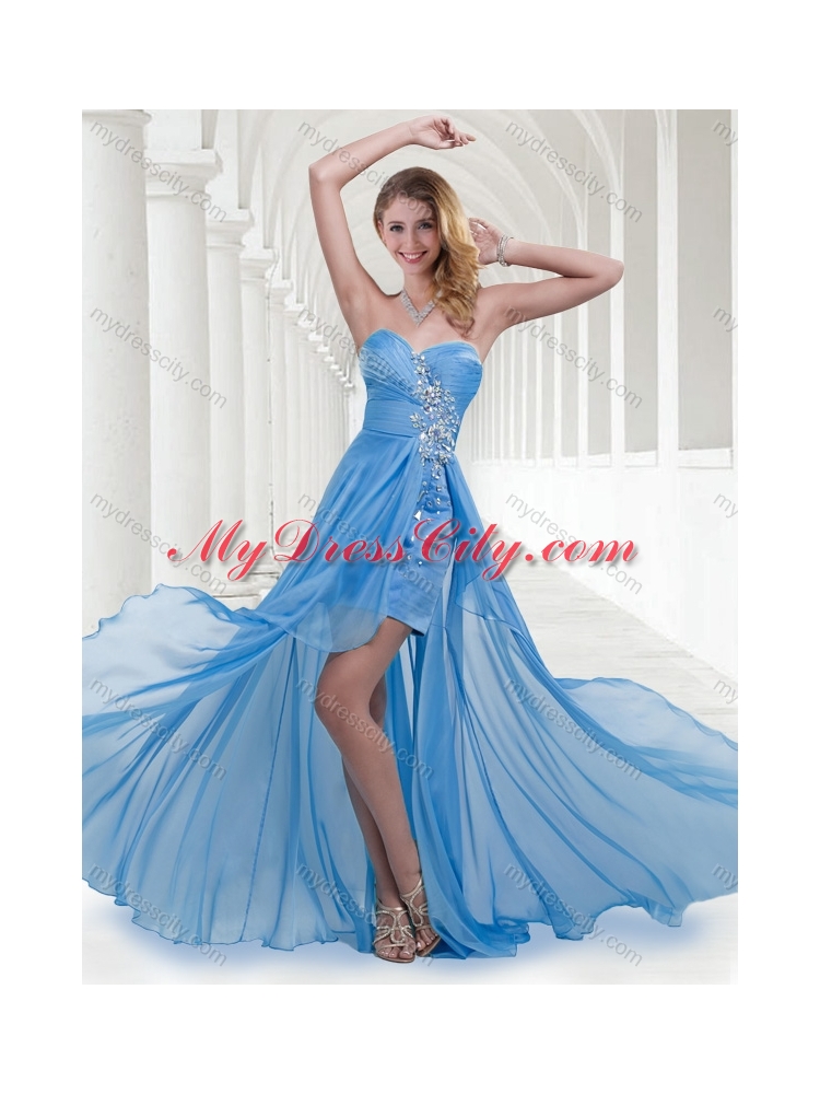 Lovely Zipper Up Baby Blue Long New Bridesmaid Dresses with Beading