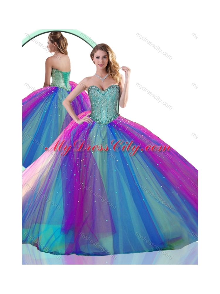 2016 Colorful Multi Color Quinceanera Dress with Beading