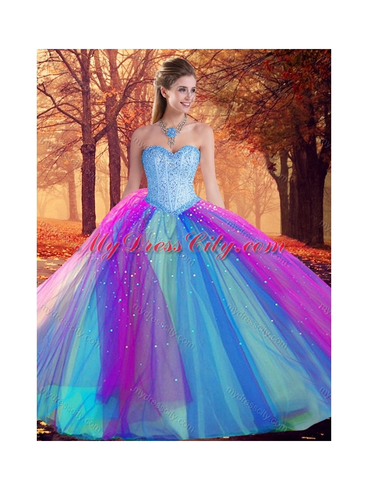 2016 Colorful Multi Color Quinceanera Dress with Beading