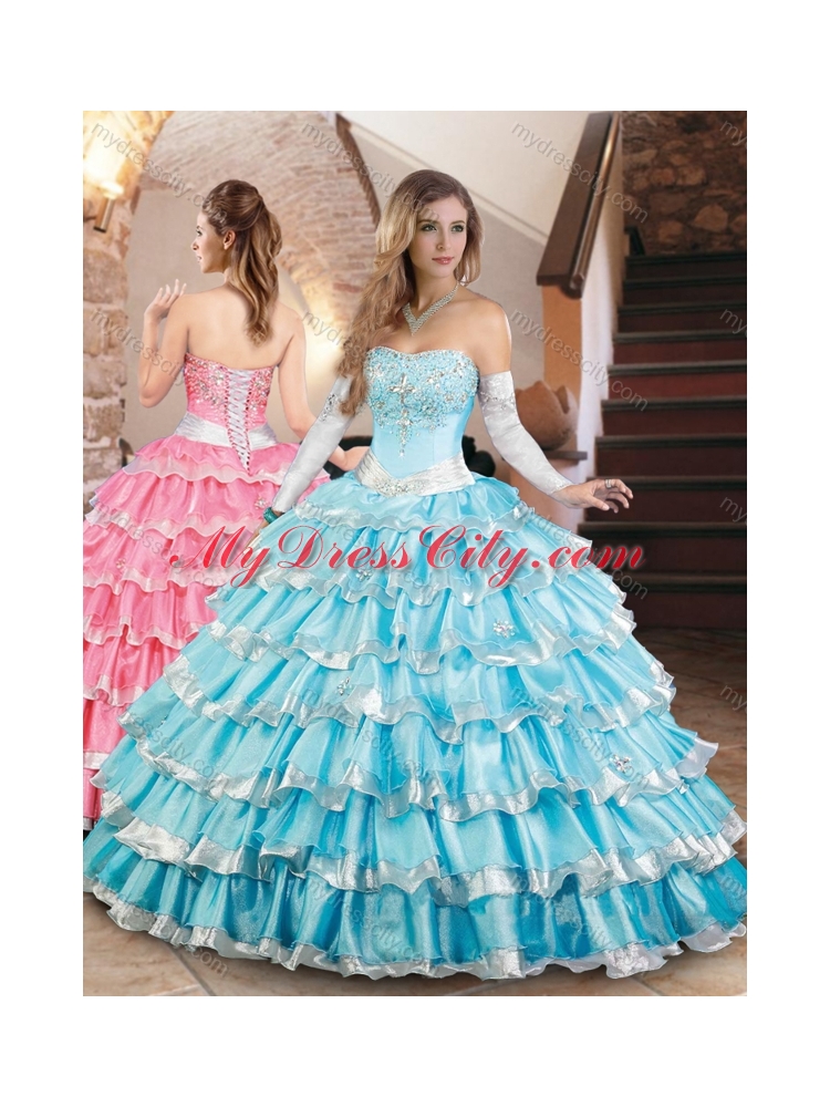 Elegant Organza Quinceanera Dress with Beading and Ruffled Layers