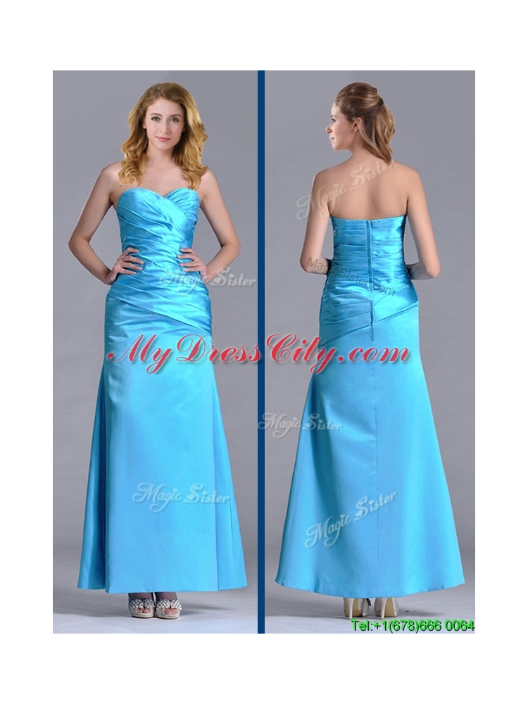 New Arrivals Sweetheart Aqua Blue Ankle Length Prom Dress in Taffeta