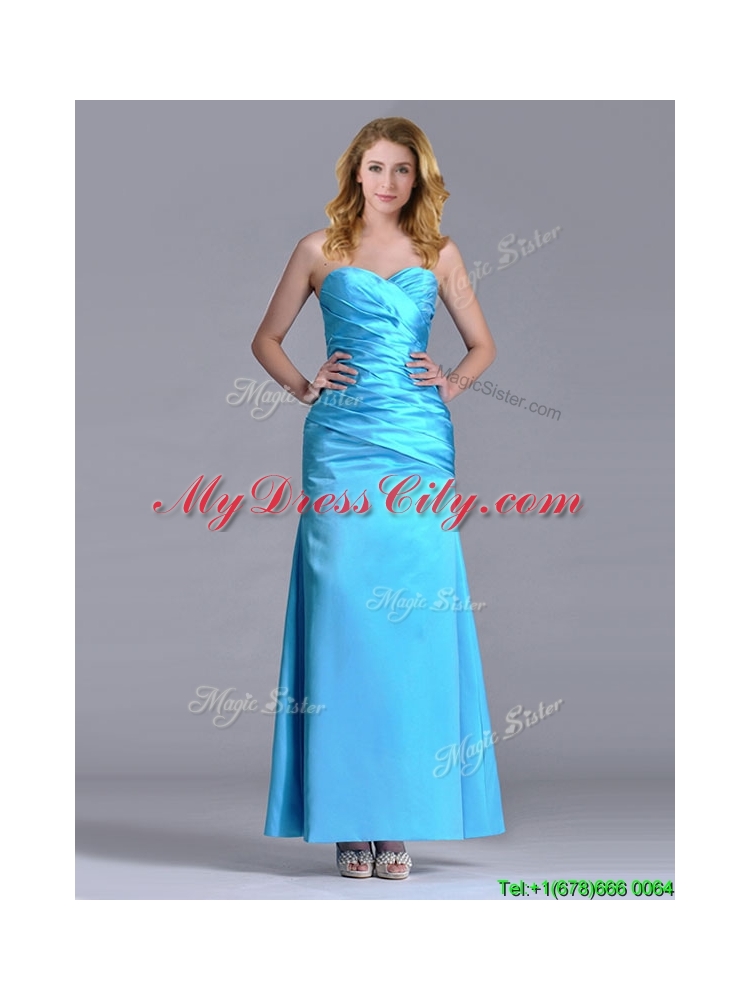 New Arrivals Sweetheart Aqua Blue Ankle Length Prom Dress in Taffeta