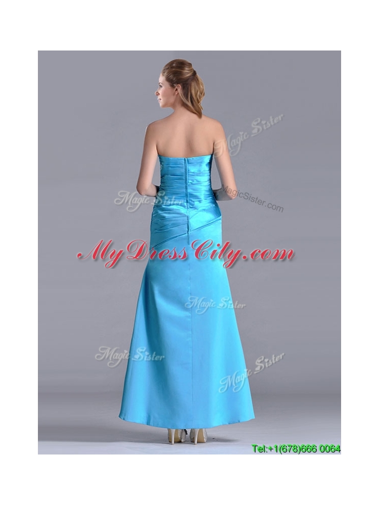 New Arrivals Sweetheart Aqua Blue Ankle Length Prom Dress in Taffeta