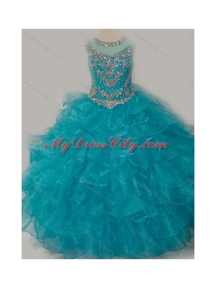 Beautiful Ball Gown Scoop Beaded Bodice  Mini Quinceanera  Dress with Lace Up