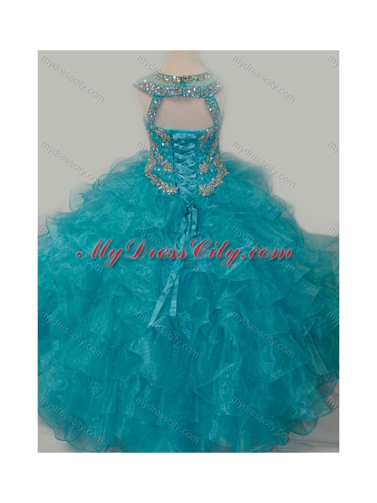 Beautiful Ball Gown Scoop Beaded Bodice  Mini Quinceanera  Dress with Lace Up