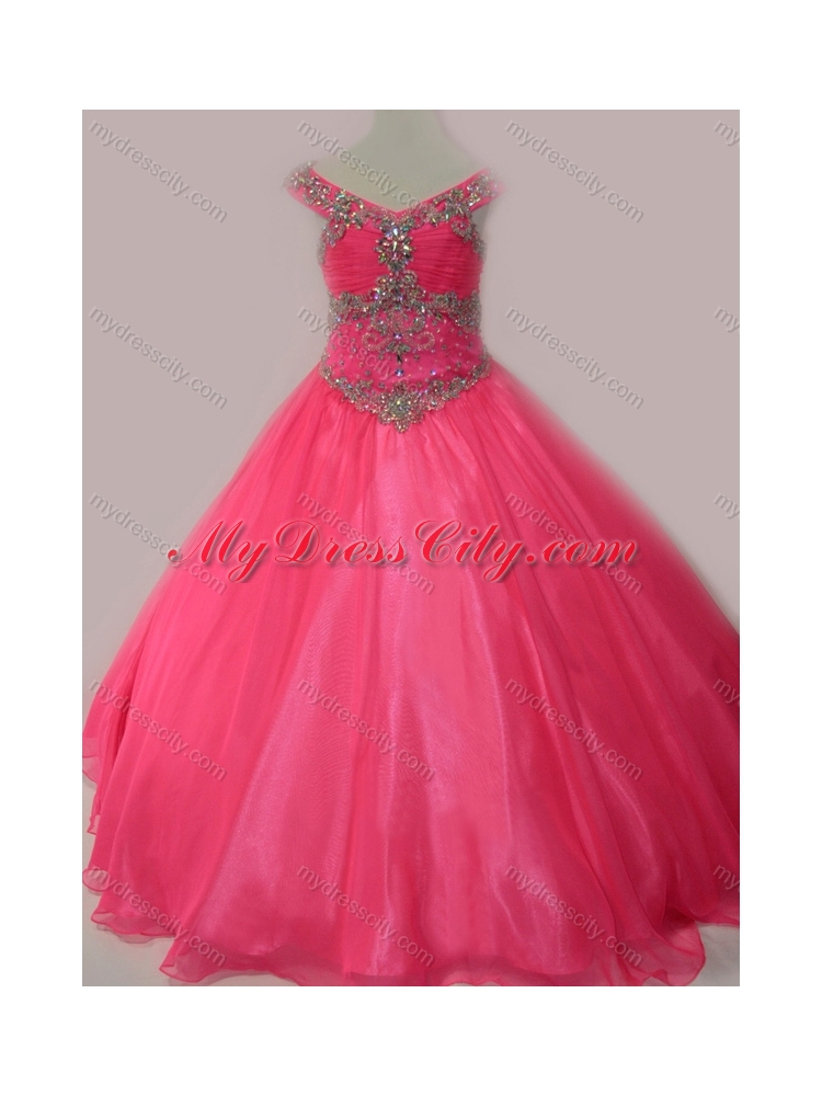 Cute Beaded Bodice Zipper Up  Mini Quinceanera Dress in Hot Pink