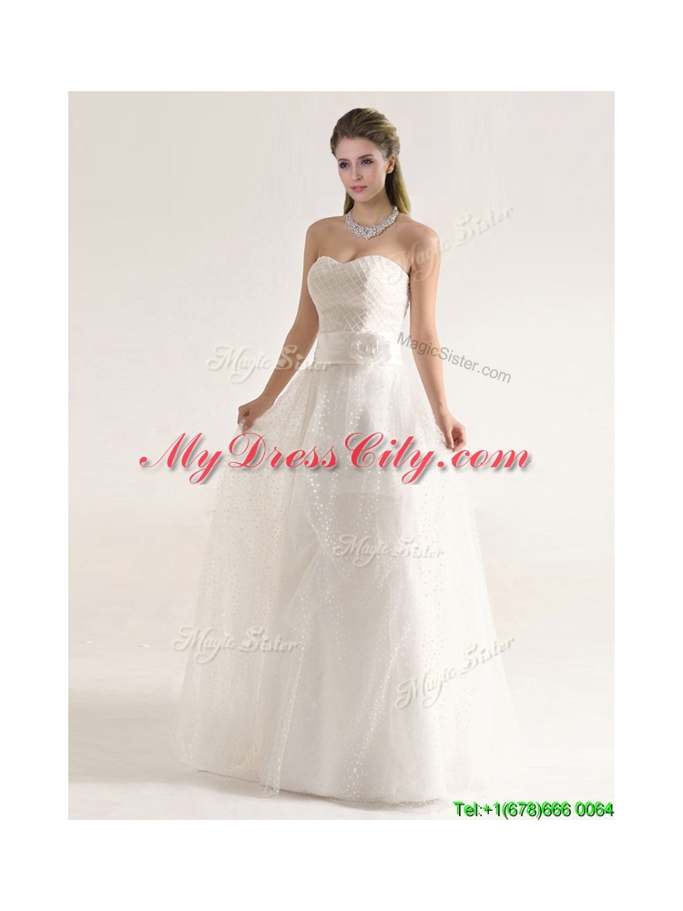 Fashionable Beaded and Sashes Wedding Dresses with Empire