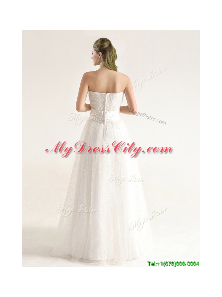 Fashionable Beaded and Sashes Wedding Dresses with Empire