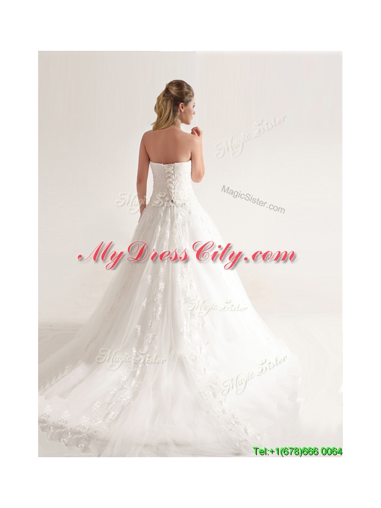 Artistic A-line Wedding Dresses with Hand Crafted and Appliques