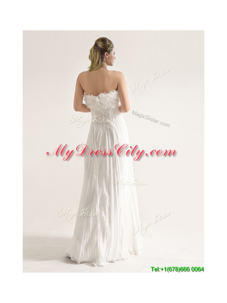 Elegant Empire Strapless Wedding Dresses with Ruffles