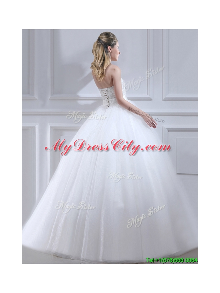 Popular Ball Gown Wedding Dresses with Beading and Sashes