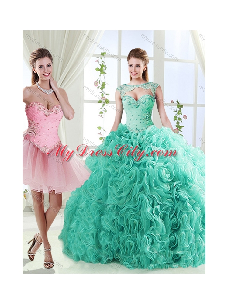 Elegant Beaded and Applique Detachable Quinceanera Skirts in Rolling Flower