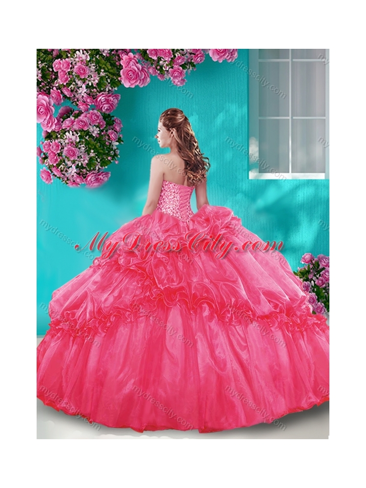 Exquisite Beaded and Pick Ups Best Quinceanera Dresses with Really Puffy