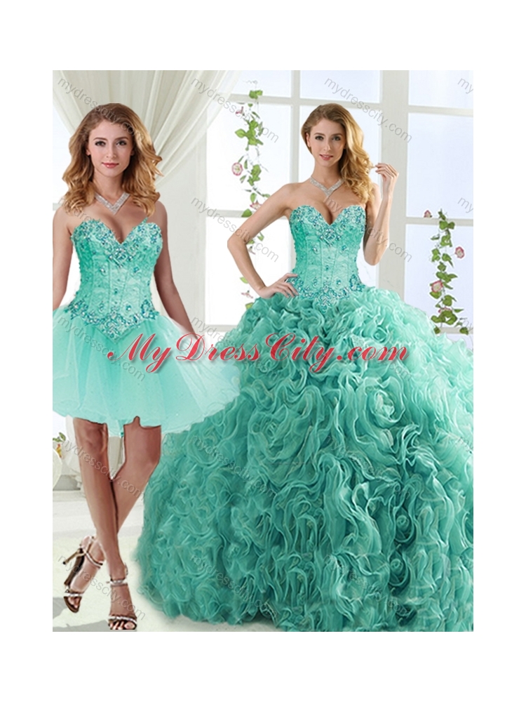 Feminine Visible Boning Beaded Detachable Quinceanera Skirts in Rolling Flowers