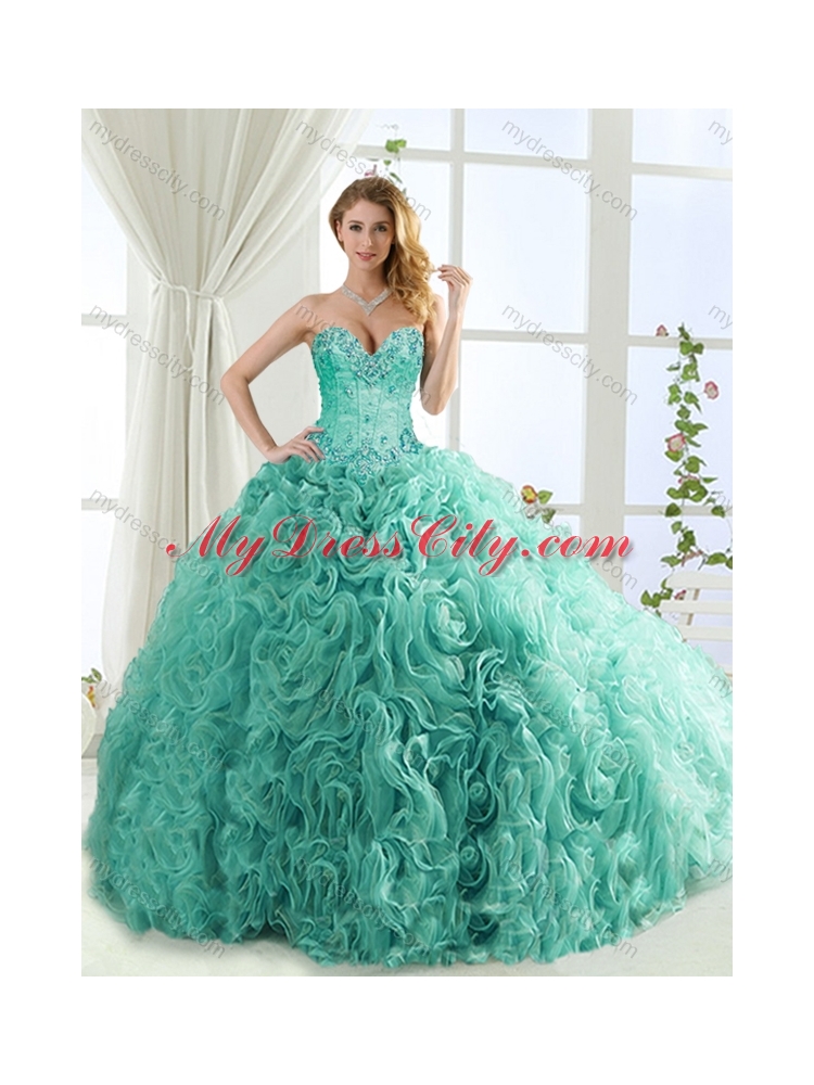 Feminine Visible Boning Beaded Detachable Quinceanera Skirts in Rolling Flowers