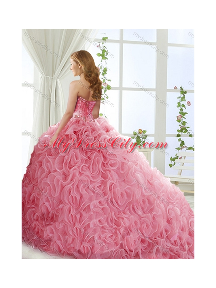 Feminine Visible Boning Beaded Detachable Quinceanera Skirts in Rolling Flowers