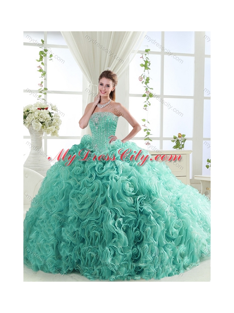 Popular Beaded Big Puffy Detachable Quinceanera Skirts in Rolling Flower