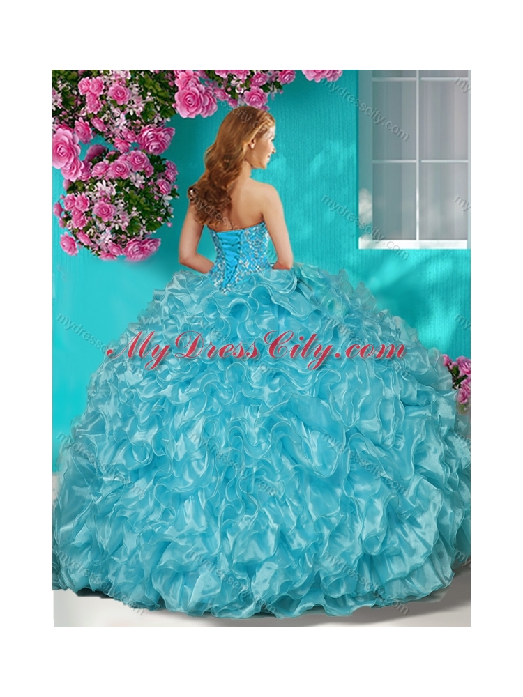 Sophisticated Halter Top Puffy Skirt Quinceanera Dress in Beading and Ruffles