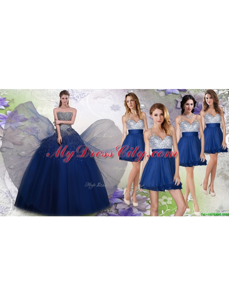 New Arrivals Beaded Tulle Quinceanera Dress and Exquisite V Neck Sequined Dama Dresses