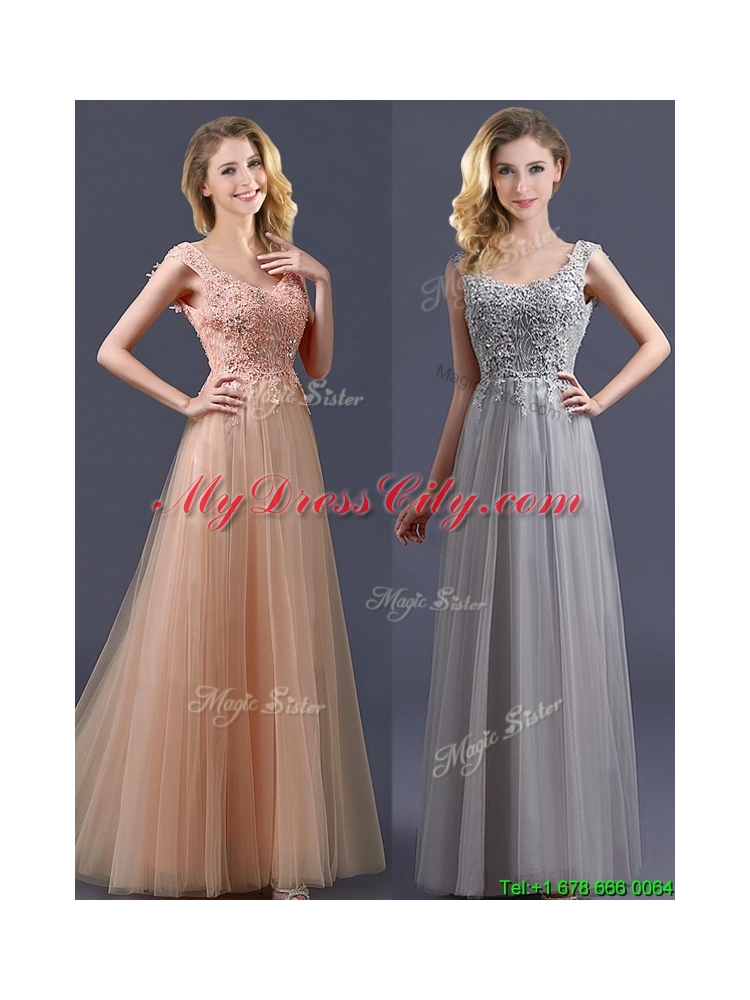 2016 New Arrivals Empire Floor Length Prom Dress with Appliques