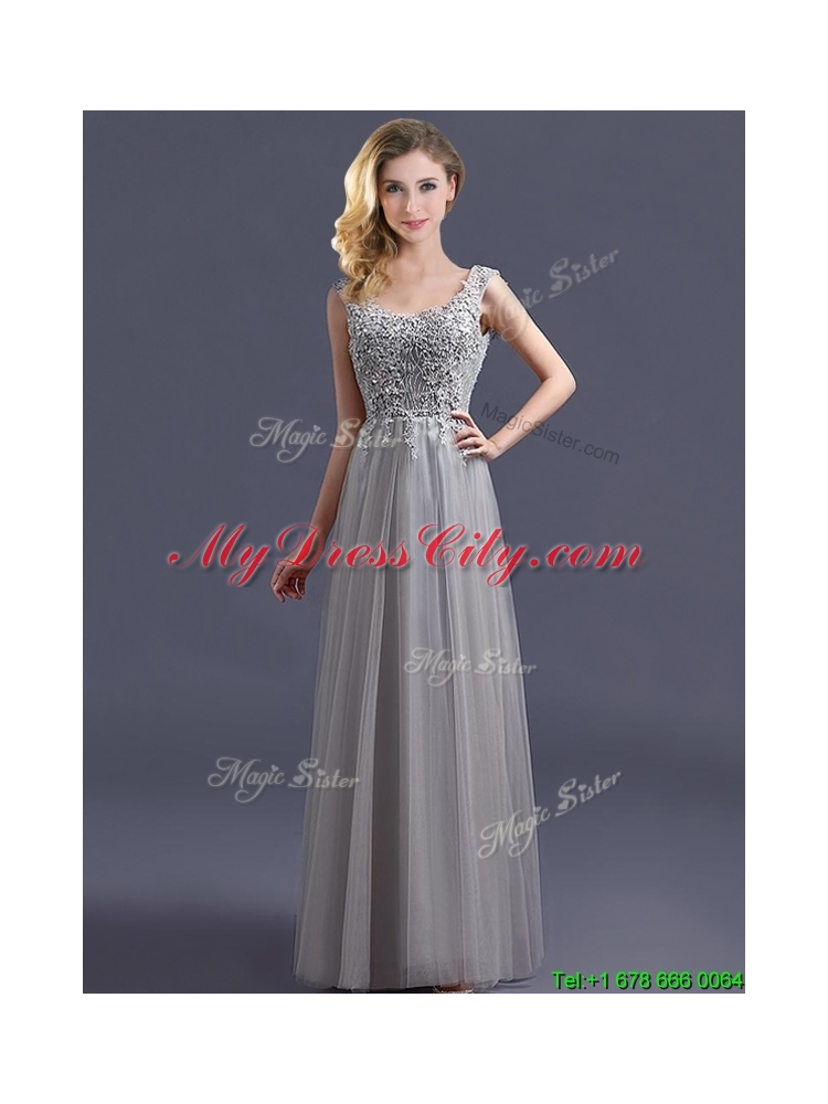 2016 New Arrivals Empire Floor Length Prom Dress with Appliques