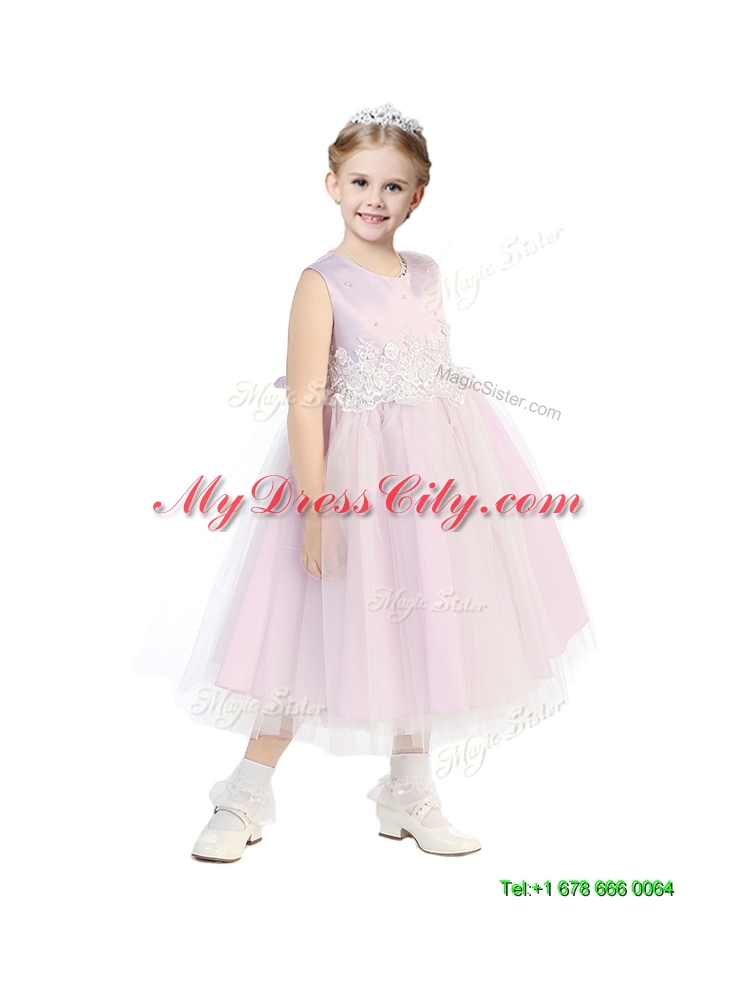 New Arrivals Scoop Little Girl Pageant Dress with Appliques and Beading