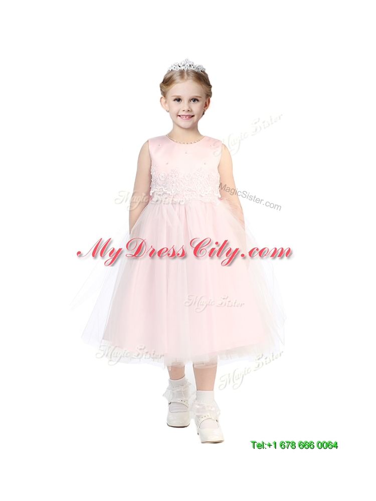 New Arrivals Scoop Little Girl Pageant Dress with Appliques and Beading