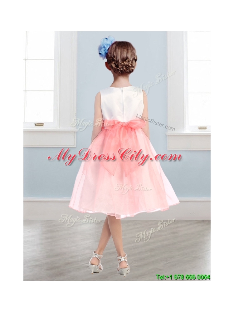 Beautiful Scoop Tulle Girls Party Dress with Hand Made Flowers and  Ruffles