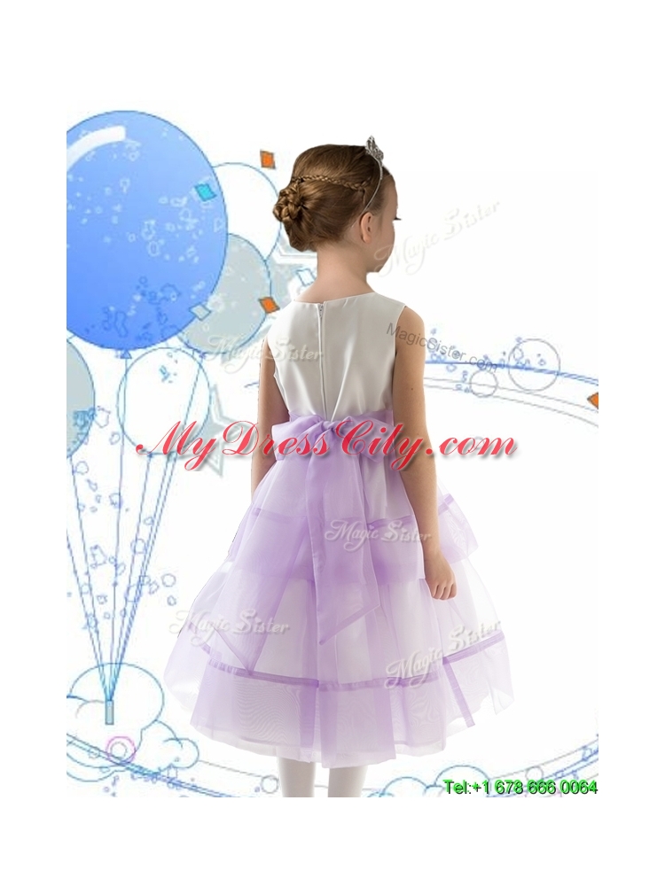 Discount Scoop Organza Little Girls Pageant Dress with Hand Made Flowers and Ruffled Layers