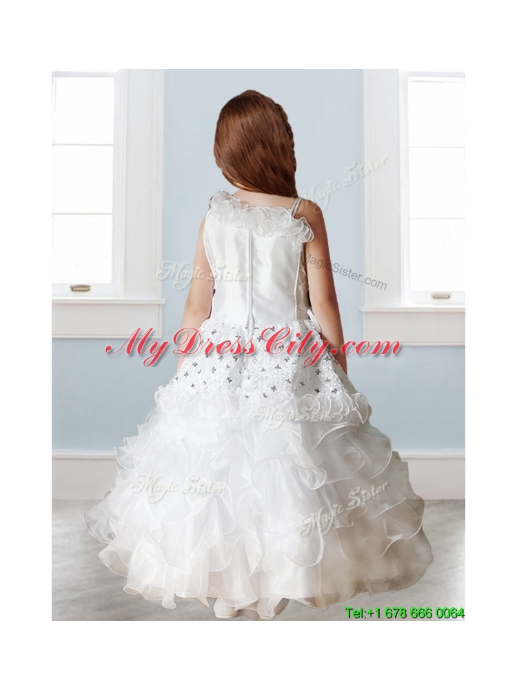 Fashionable Asymmetrical Neckline Mini Quinceanera Dress with Beading and Ruffles