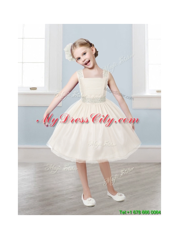 Popular Straps Tulle Mini Quinceanera Dress with Bowknot and Beading