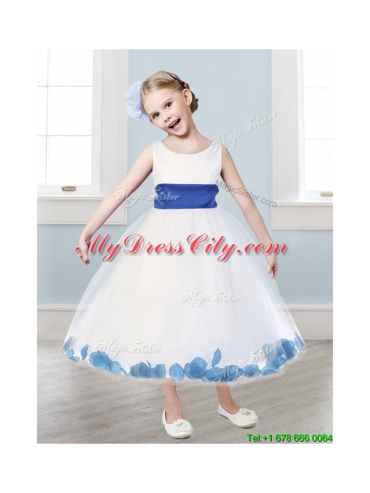 New Scoop Tulle Mini Quinceanera Dress with Sashes and Appliques