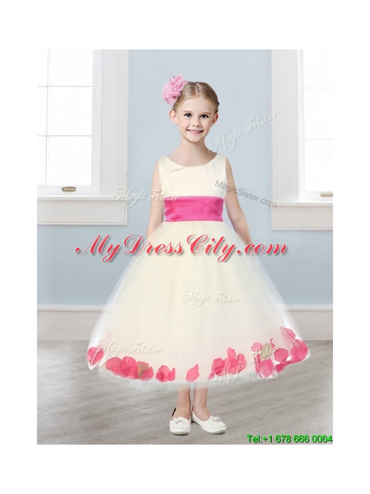 New Scoop Tulle Mini Quinceanera Dress with Sashes and Appliques