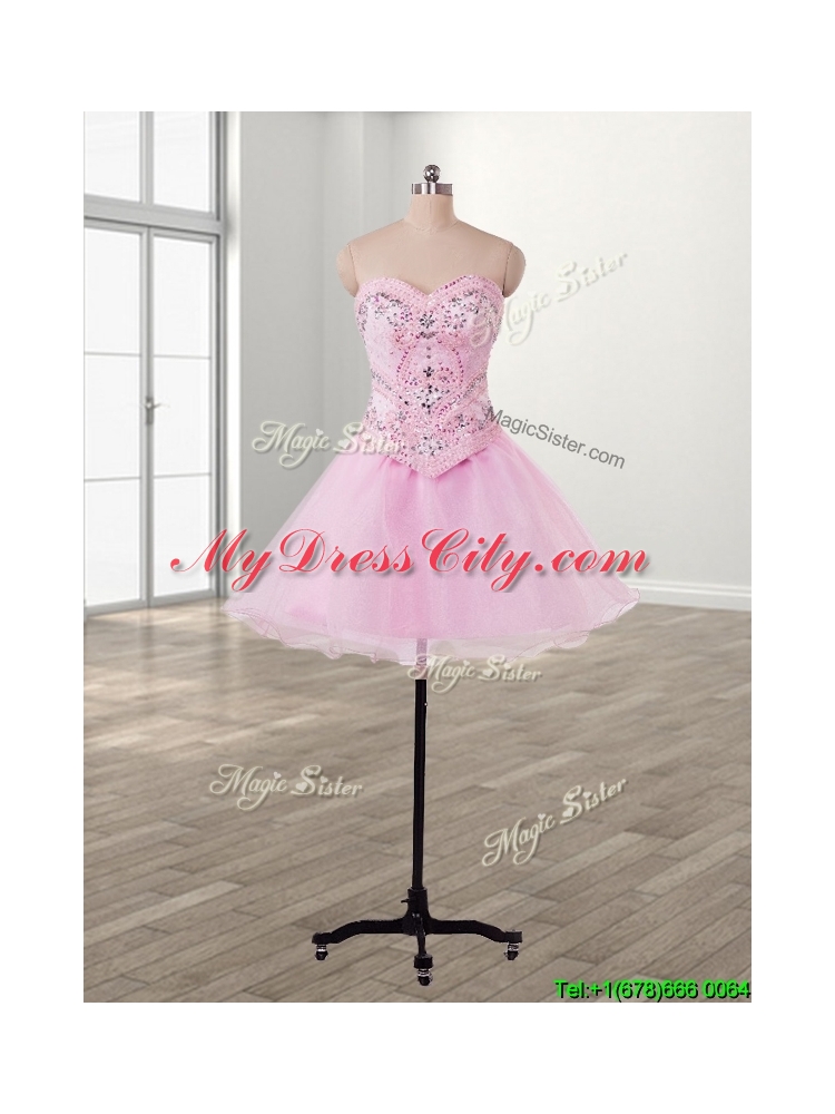 Lovely Baby Pink Detachable Quinceanera Dress with Beading and Ruffles