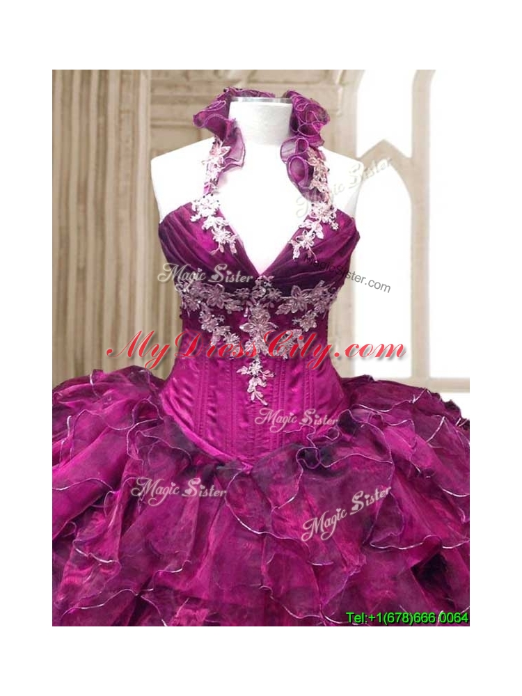 New Arrivals Organza Quinceanera Dress with Appliques and Ruffles