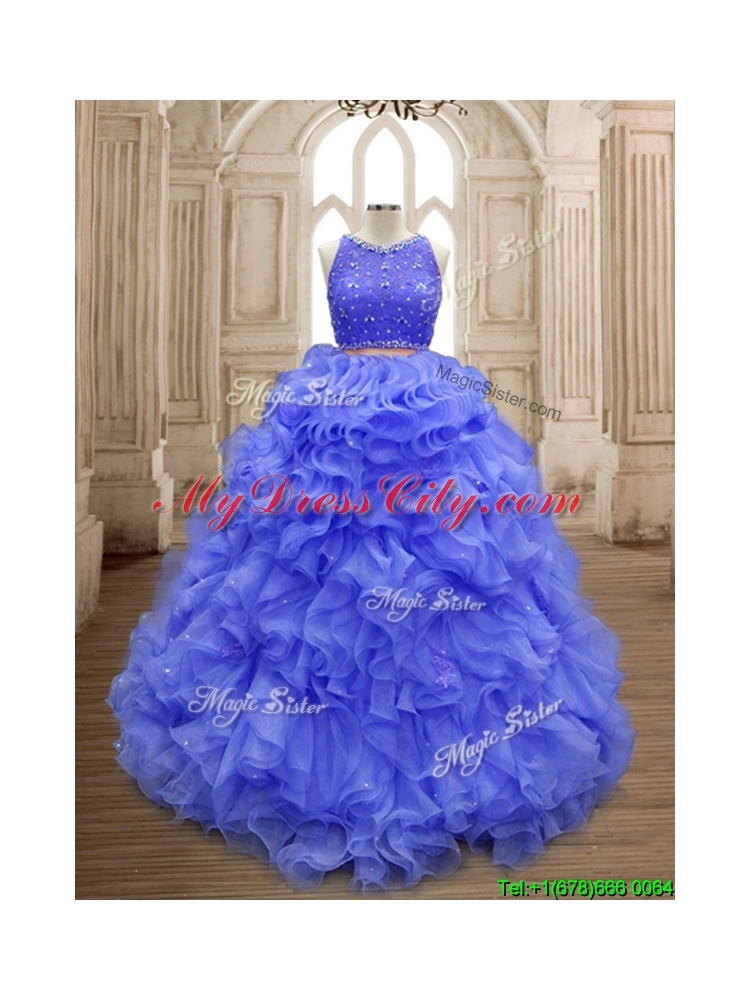 Latest Scoop Lavender Sweet 16 Gown with Beading and Ruffles