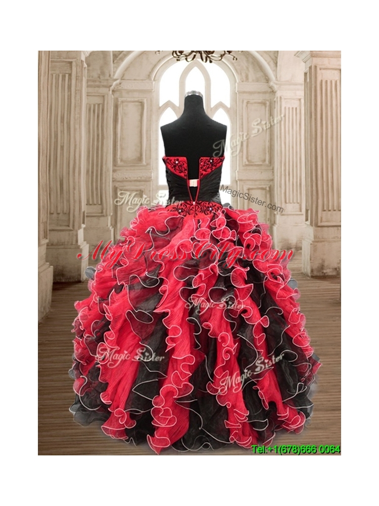 Luxurious Backless Sweet 16 Dress with Beading and Ruffles