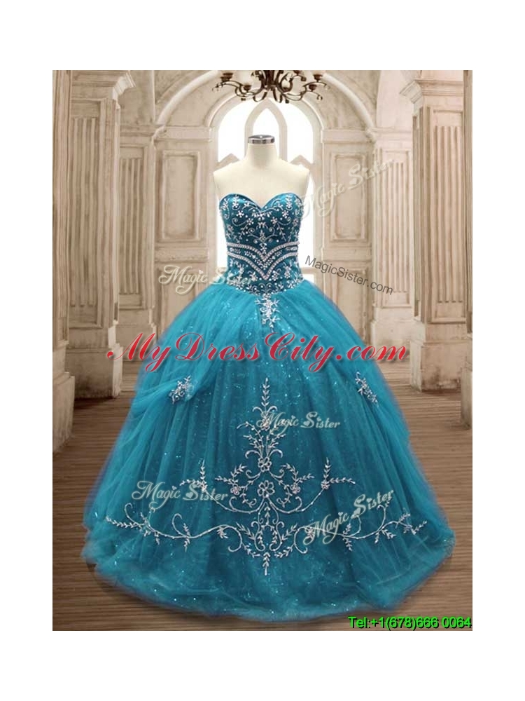 New Arrivals Big Puffy Sweet 16 Dress in Teal