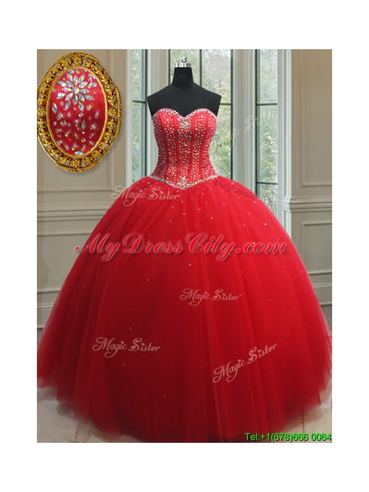 Best Selling Puffy Skirt Visible Boning Beaded Bodice Quinceanera Dress