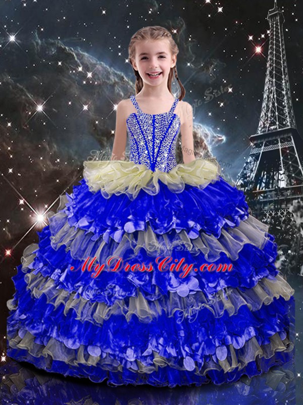 Exceptional Sweetheart Sleeveless Organza 15 Quinceanera Dress Beading and Ruffles Lace Up