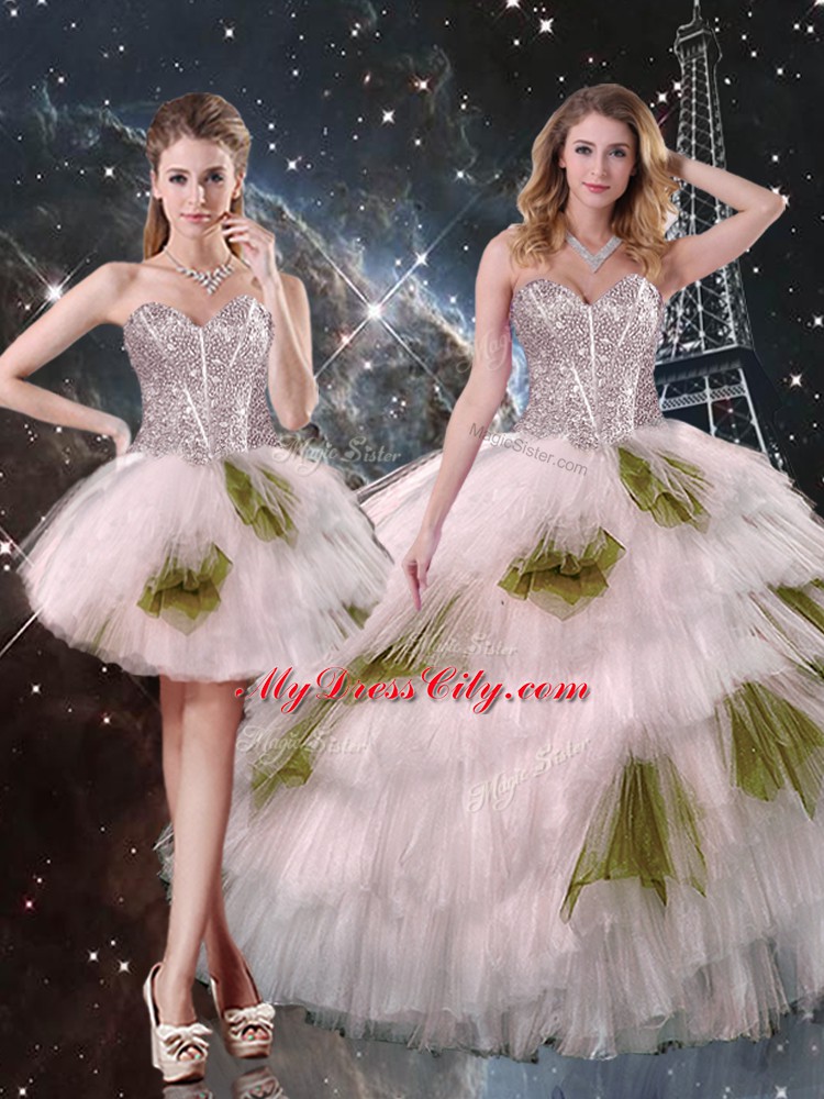 Sweet Champagne Sleeveless Tulle Lace Up Sweet 16 Quinceanera Dress for Military Ball and Sweet 16 and Quinceanera