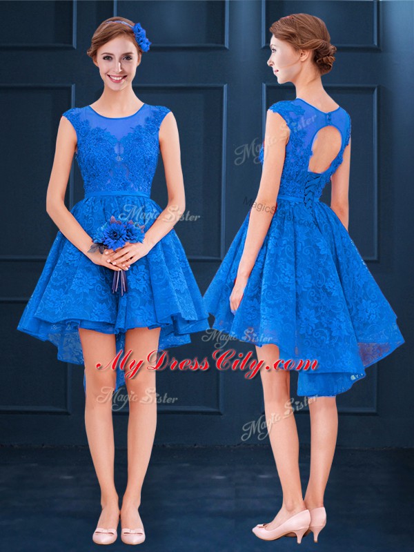 Eye-catching Sleeveless Lace and Belt Clasp Handle Dama Dress for Quinceanera