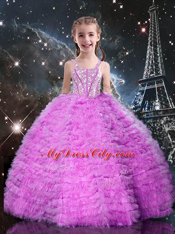 Comfortable Fuchsia Sleeveless Tulle Lace Up Sweet 16 Dress for Military Ball and Sweet 16 and Quinceanera